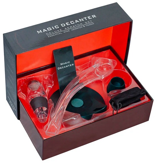 Аэратор для вина Xiaomi Kitchen Joy Wine Aerator KJ-VT01HSL Black с подставкой и светодиодной подcветкой